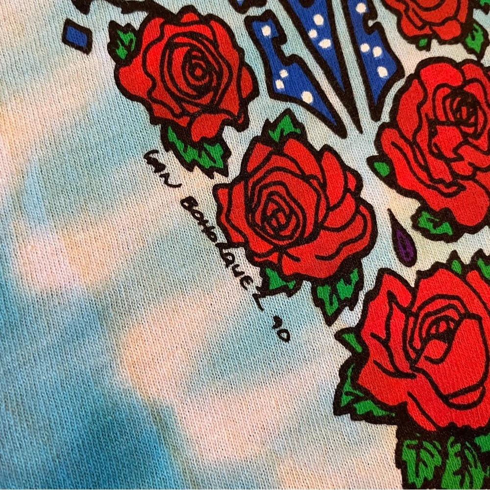 Grateful Dead M Liquid Blue In The Midnight Hour New Years Eve Tie Dye LS Tee - Picture 3 of 15